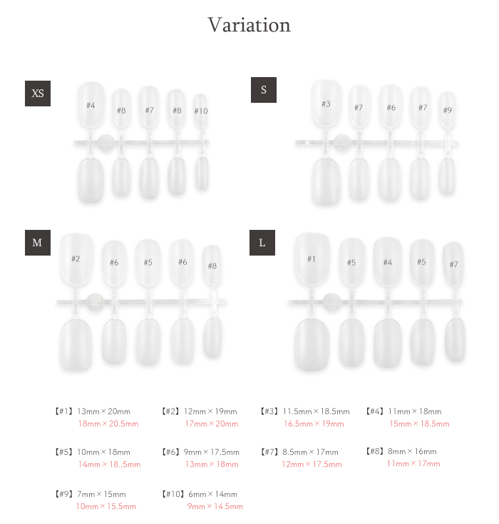 ケース付きフルチップオーバルバリエーション