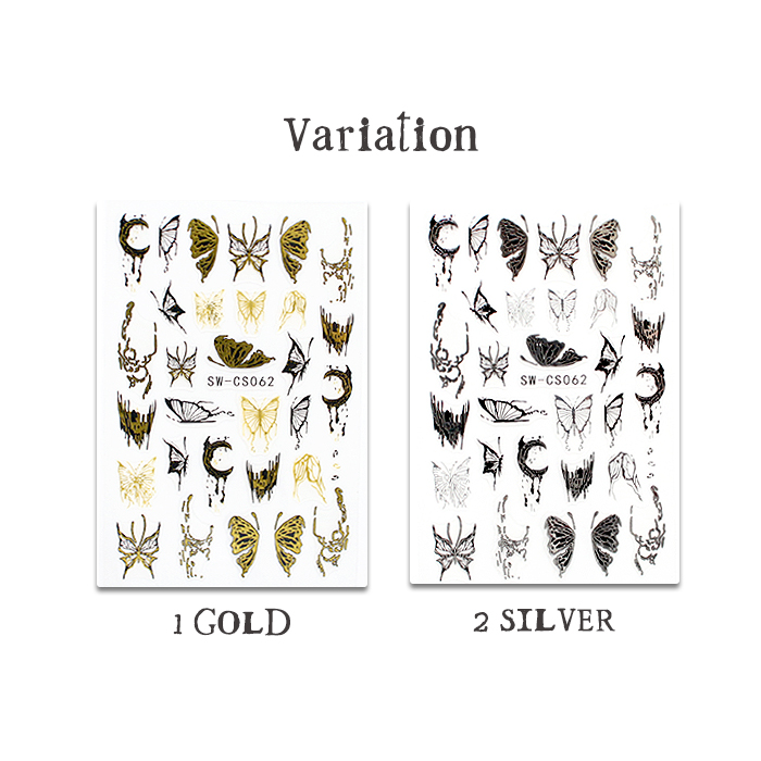 ネイルシール【293】ロックバタフライネイルシ...の詳細画像2