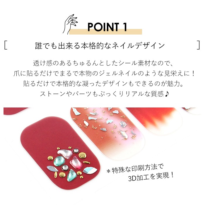 petitprice ネイルネイルシール リアルジェルネイルステッカー