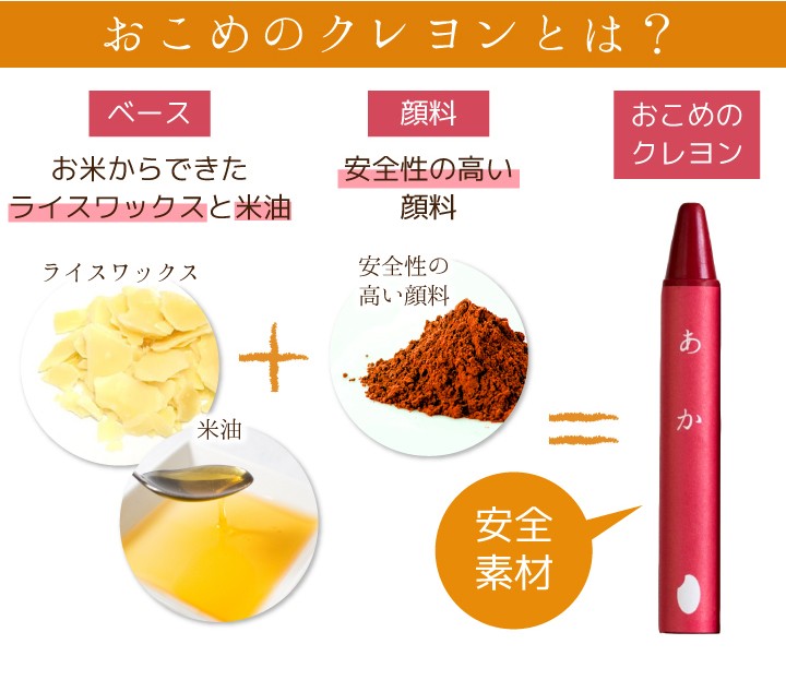 おこめのクレヨン 16色 セット 日本製 安心 安全 お野菜 お米