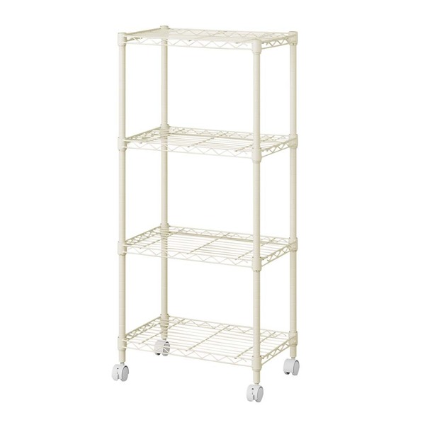 UNI SELF スチールラック キャスター付き 幅122×奥行45.5×高さ187cm 4段 スチールラック 幅45 奥行25 高さ65 キャスター付き 収納 メタルラック