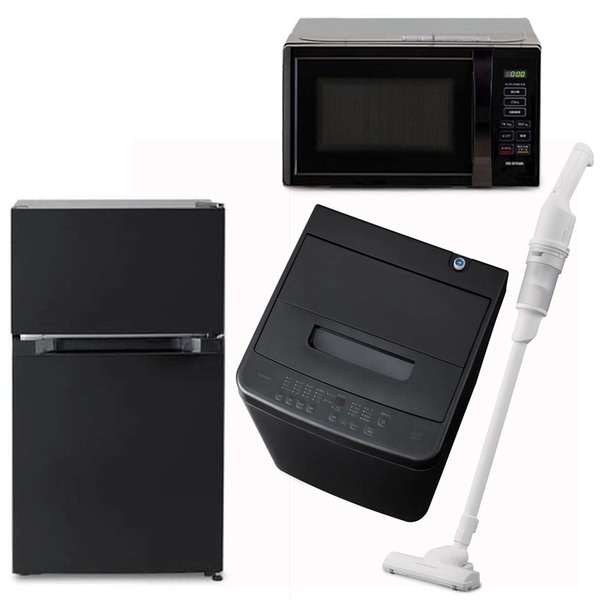 【ダラ】新生活応援セット 冷蔵庫・洗濯機・電子レンジ　黒統一セット　I ダラ様専用】新生活応援セット 冷蔵庫・洗濯機・電子レンジ 黒