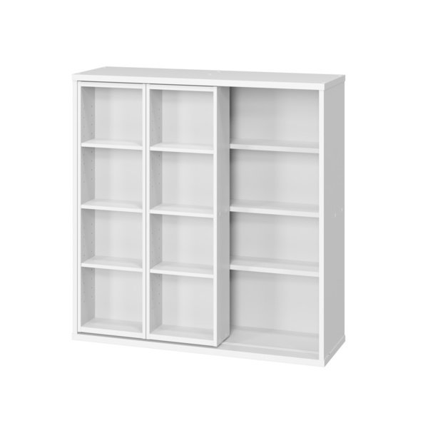 IRIS OHYAMA（アイリスオーヤマ） 本棚 大容量 スライド 4段 幅90 収納