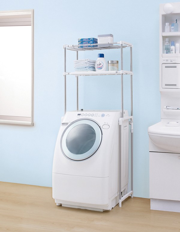 洗濯機ラックラック洗濯機収納洗濯ラック収納ランドリー収納収納棚洗濯機洗濯洗濯物脱衣所洗面所洗剤タオルランドリーラック伸縮2段アイリスオーヤマ 
