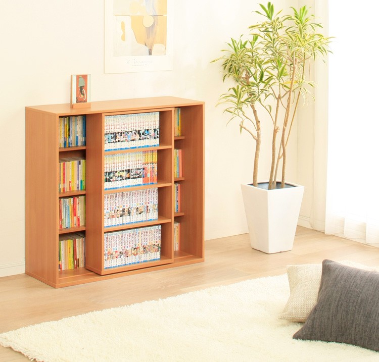 本棚 スライド おしゃれ 大容量 収納 漫画 アイリスオーヤマ コミック Sbo 8590 1年保証 文庫 スライド本棚