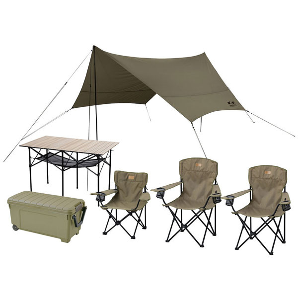 キャンプ キャンプ用品 アウトドア 6点セット 3人用キャンプ セット タープ テント テーブル チェア 収納 ハイタイプ アイリスオーヤマ  C6S-3H 新生活