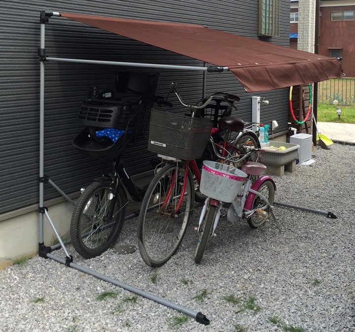 お店で人気の商品 サイクルハウス 3台用 倉庫 サイクルポート 自転車ガレージ 自転車置き場 その他