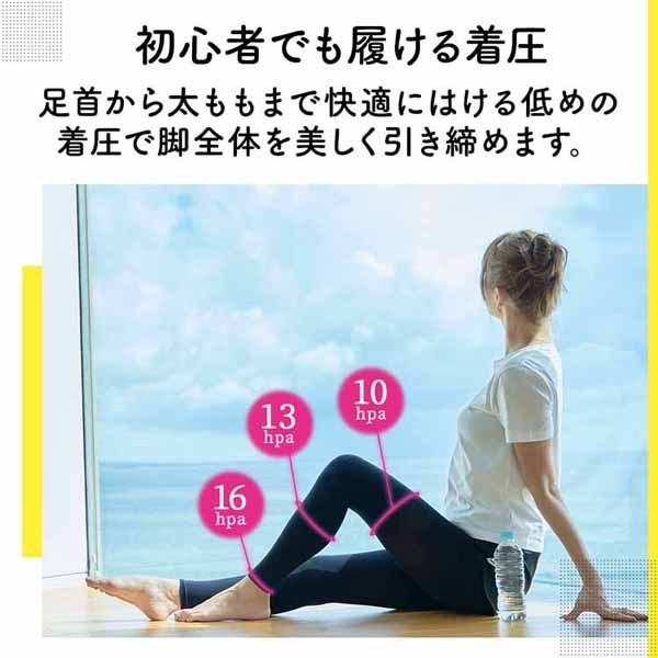 美脚お腹まわりおそとでメディキュットスリムフォーカスレギンスM-Lブラック 