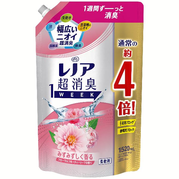 P&G レノア 超消臭 1WEEK 2100mL x 4本 レノア超消臭1WEEK｜レノア公式