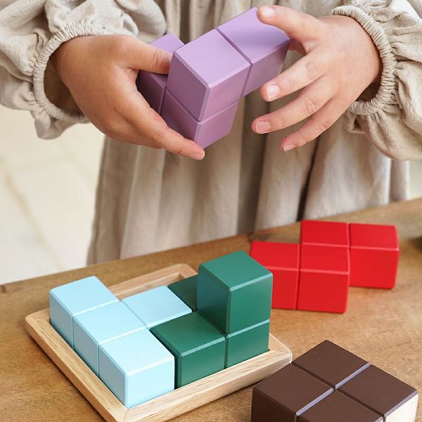知育玩具木製玩具木のおもちゃ組み立てパズルけんじんパズル立体パズル知の贈り物テキストブック付きギフトプレゼント知育玩具木製ブロック木のおもちゃ賢人パズルエド・インター 