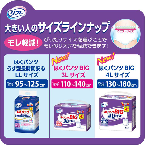 Livedo介助パンツタイプビックサイズ4エルサイズゆとりもれにくい医療費控除対象品介護用紙パンツリブドゥ大人用おむつリフレはくパンツBIG4Lサイズ12枚入り 
