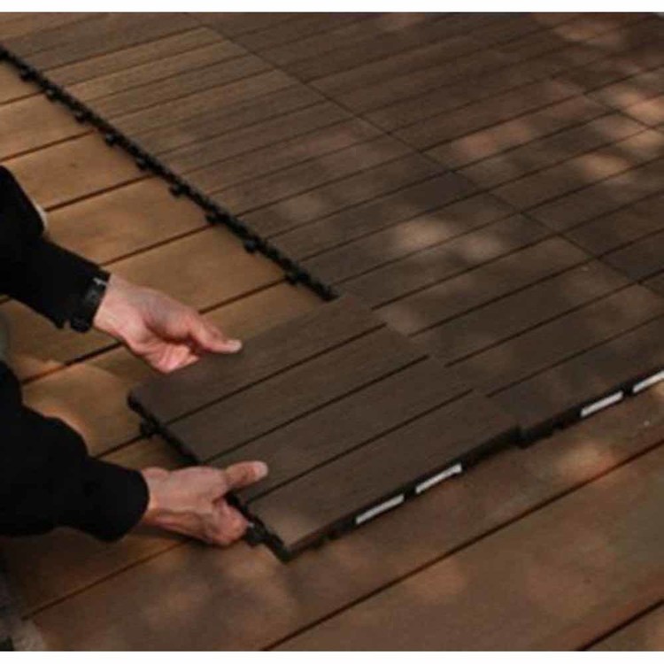 エクステリアウッドデッキジョイントタイル人工木ウッドパネル人工木木目調ジョイントタイルケース(6枚入)旭興進 