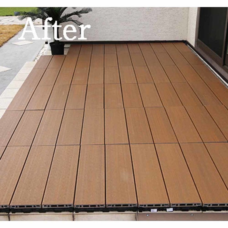 エクステリアウッドデッキジョイントタイル人工木ウッドパネル人工木木目調ジョイントタイル厚型3090（2入）旭興進 