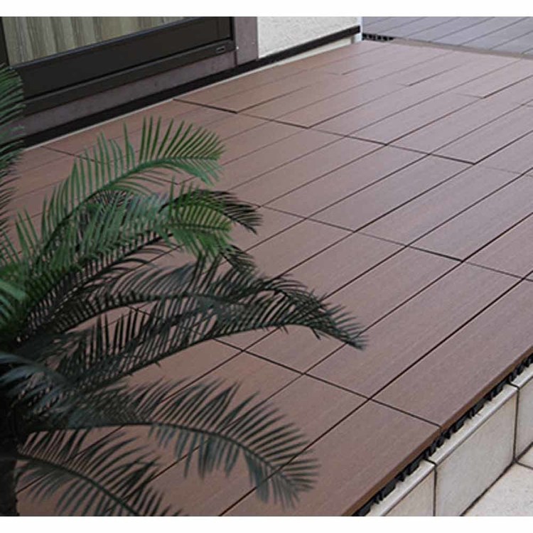 エクステリアウッドデッキジョイントタイル人工木ウッドパネル人工木木目調ジョイントタイル厚型3090（2入）旭興進 