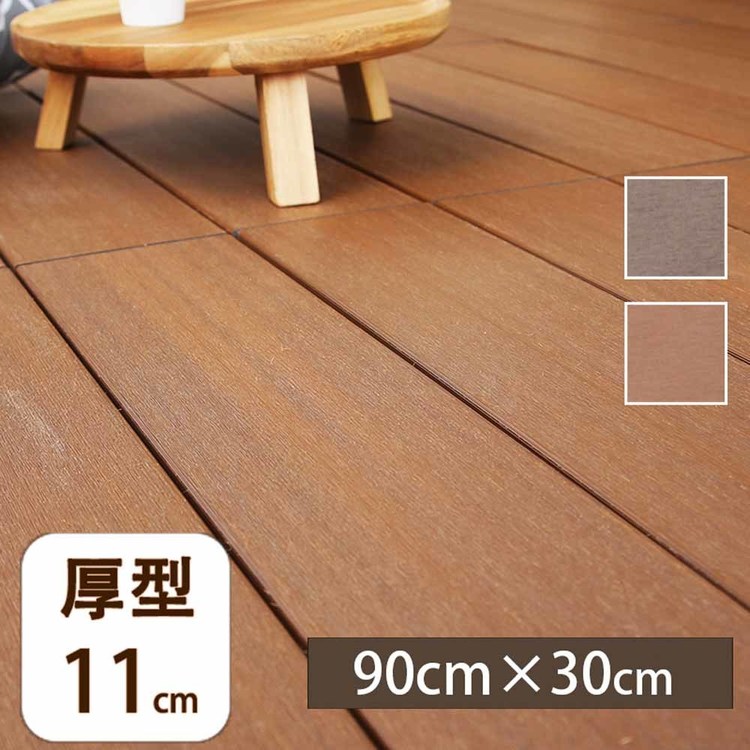 エクステリアウッドデッキジョイントタイル人工木ウッドパネル人工木木目調ジョイントタイル厚型3030（6入）旭興進 