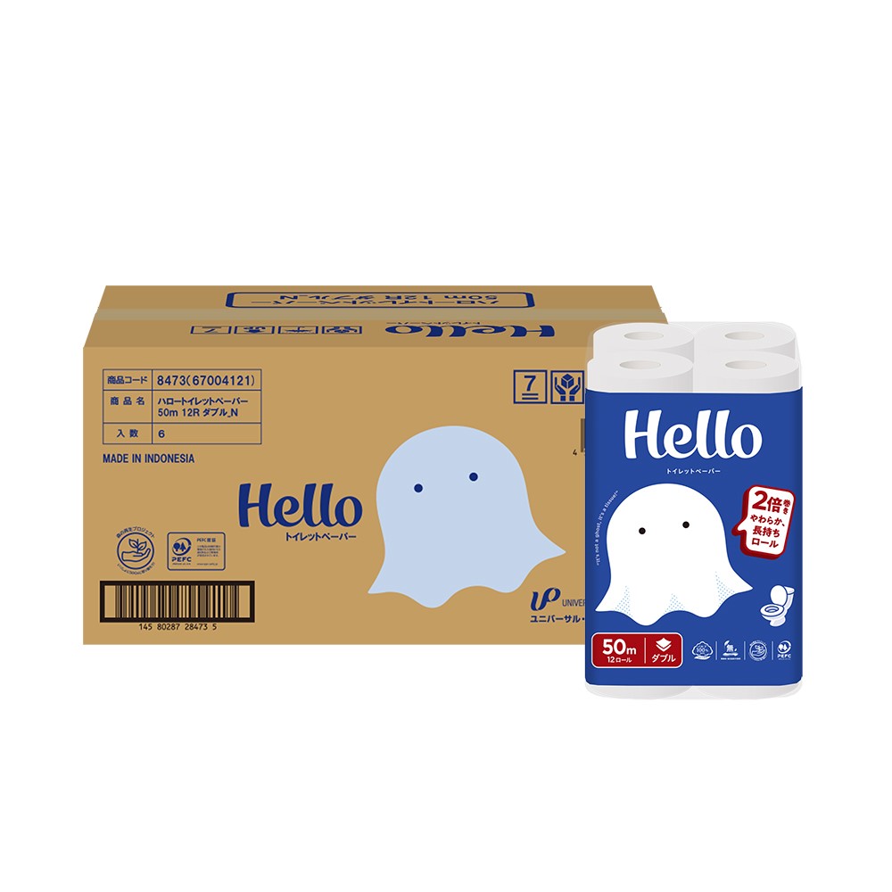 hello（ユニバーサル・ペーパー） トイレットペーパー ダブル シングル 