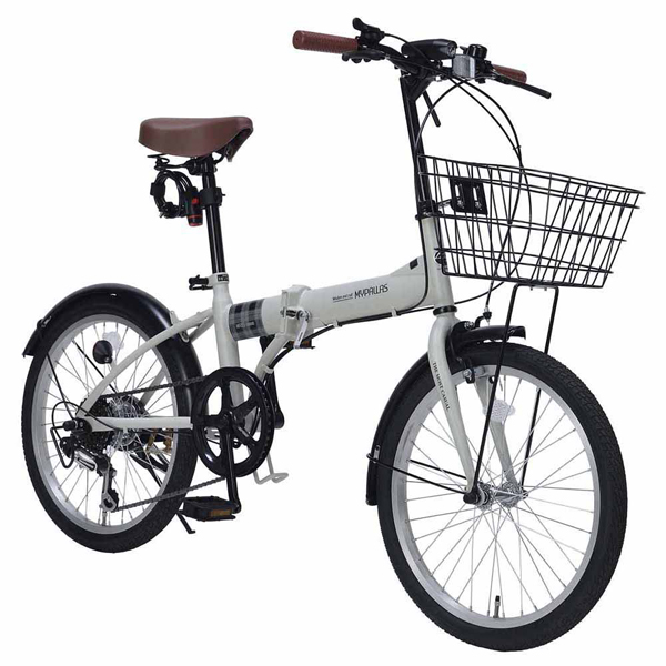 折りたたみ自転車 20インチ 6段変速 自転車 LEDライト カゴ 鍵付