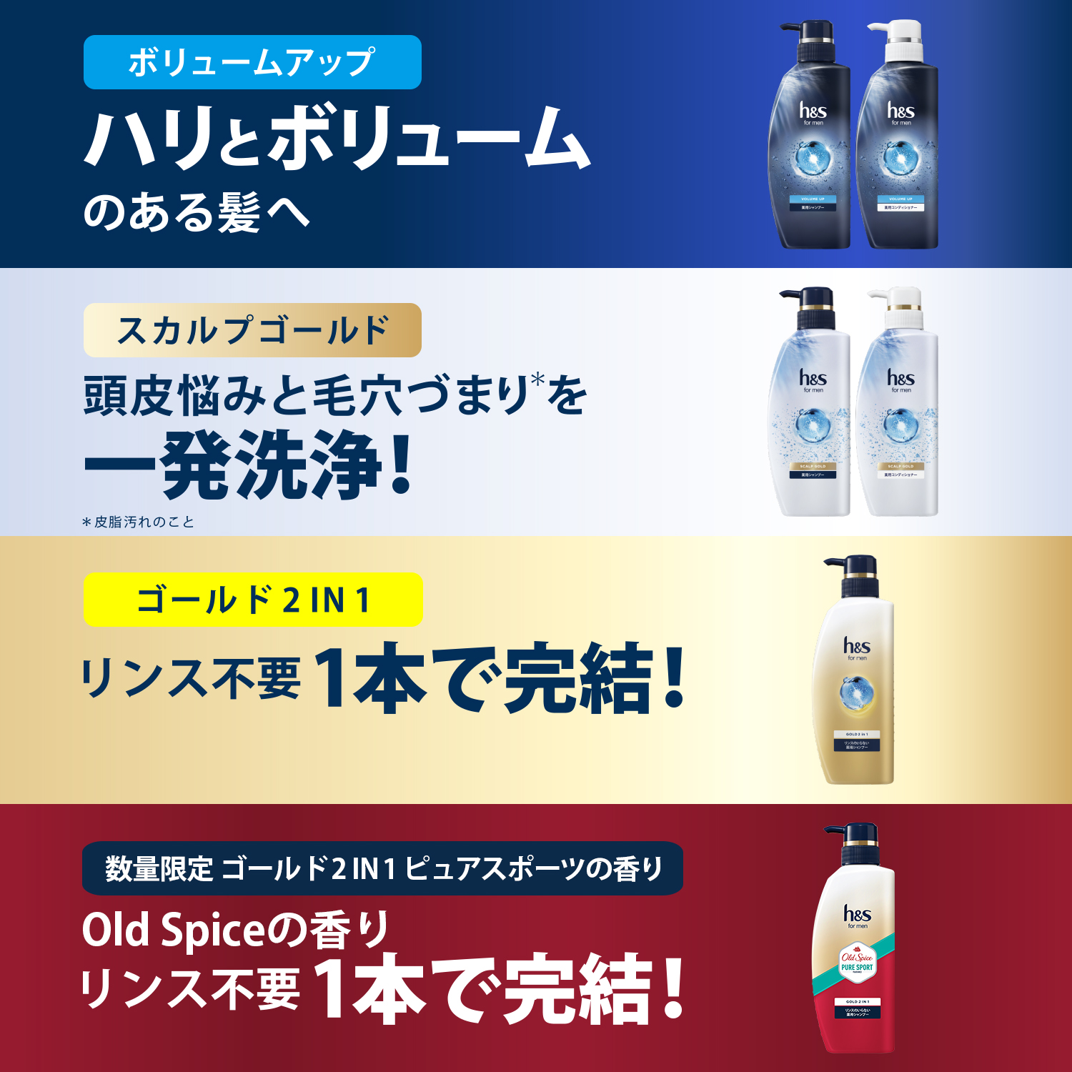 DO-S shampoo 2点 セット 詰め替え P&G h&s for men ボリュームアップ 薬用シャンプー 詰替 900ml 超特大