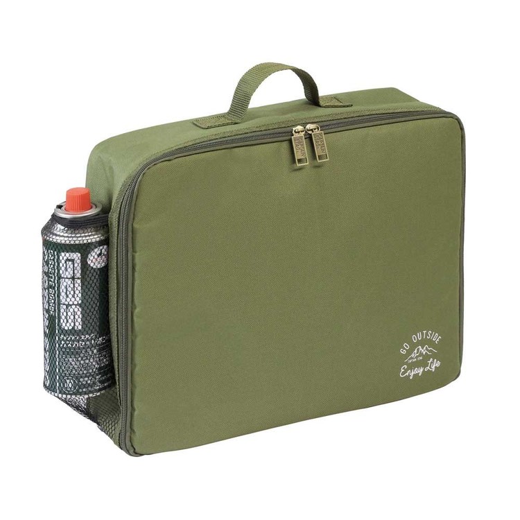 CAPTAINSTAGキャンプアウトドアレジャー焼肉カセットコンロケース収納ケース持ち運び防災ガスボンベポータブルカセットコンロケースオリーブモンテパール金属株式会社 