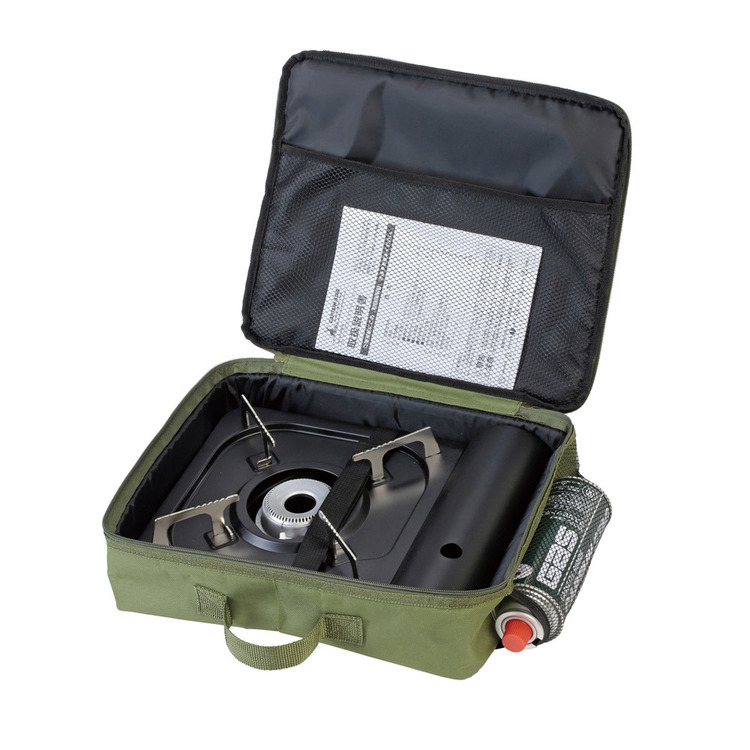 CAPTAINSTAGキャンプアウトドアレジャー焼肉カセットコンロケース収納ケース持ち運び防災ガスボンベポータブルカセットコンロケースオリーブモンテパール金属株式会社 