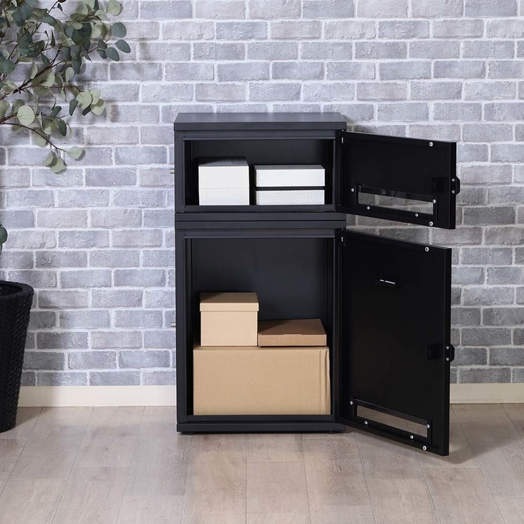 宅配ボックス宅配BOX宅配置き配置配プッシュ式盗難防止簡単ロック印鑑ケース2段式スチール宅配ボックスLuca 