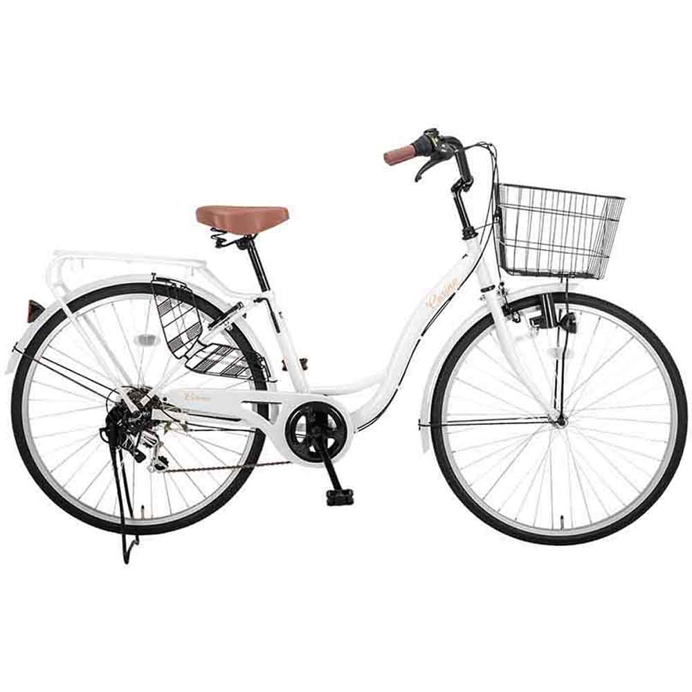 自転車 軽快車 リング錠・ダイナモライト装備 フロントバスケット装備 