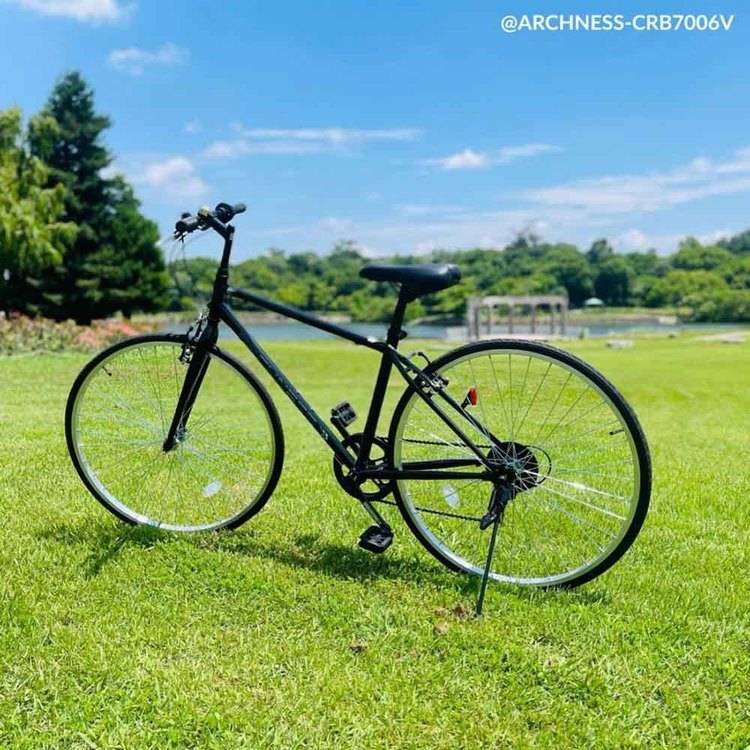 クロスバイクカゴ付きシマノ製6変速27インチ軽量シティサイクル通勤男女兼用おしゃれ【完成品お届け】クロスバイク700C6段変速機搭載アイトン 