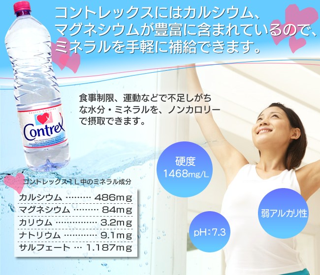 最安値に挑戦／コントレックス 1500ml 12本 水 天然水 硬水 ミネラルウォーター contrex 代引不可【h】  :9141000:megastore Yahoo!店 - 通販 - Yahoo!ショッピング