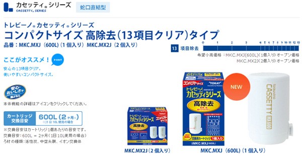 TORAY（東レ） 浄水器 カートリッジ トレビーノ カセッティ 蛇口直結