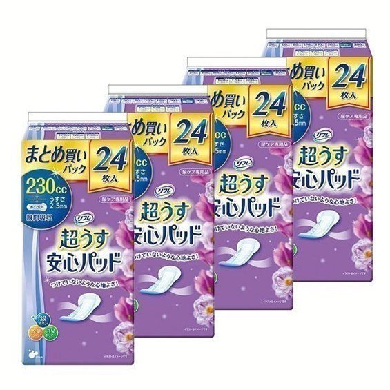 リフレ 超うす 安心パッド まとめ買いパック　230cc 24枚入×10パック 軽失禁パッド リフレ 超うす安心パッド まとめ買いパック 230cc
