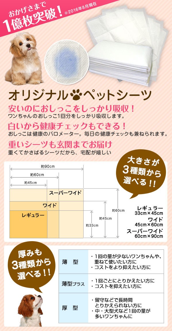 ペットシーツ スーパーワイド 薄型 ( 75枚入*4コセット )/ オリジナル ペットシーツ :11255:ペットランドYahoo!店 - 通販 -  Yahoo!ショッピング