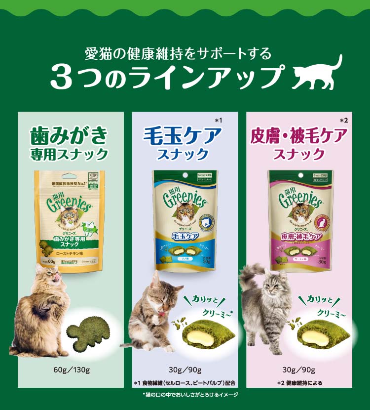 グリニーズ 猫用 チキン味＆サーモン味 旨味ミックス 歯磨き専用