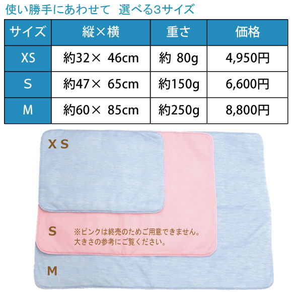 ストロングクールマットのサイズ表