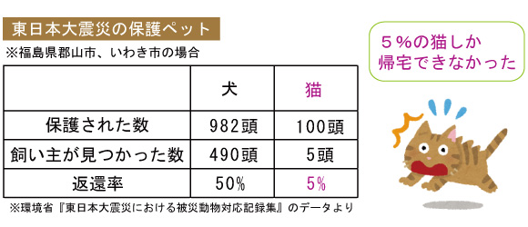 東日本大震災の保護ペット