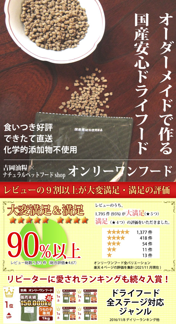 ドッグフード 無添加 国産 吉岡油糧 オンリーワンフード 1kg リピート