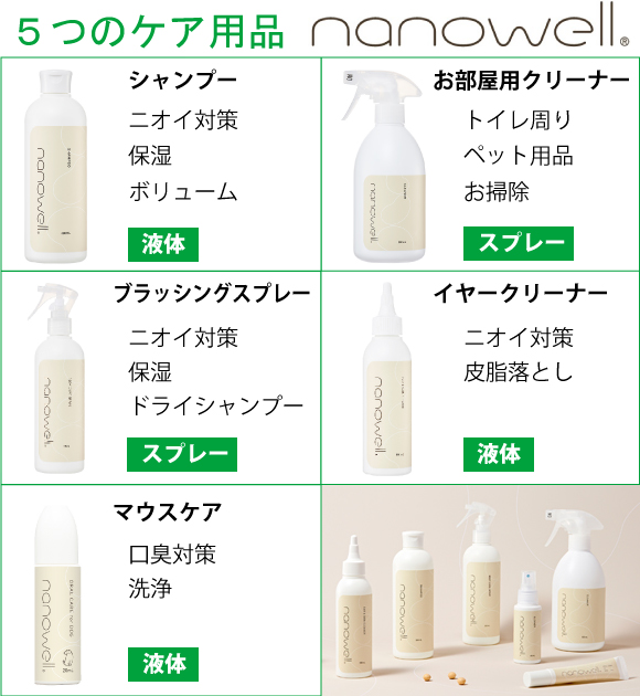 5つのケア用品