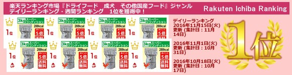 楽天ランキングでも1位を獲得しているドライフードです