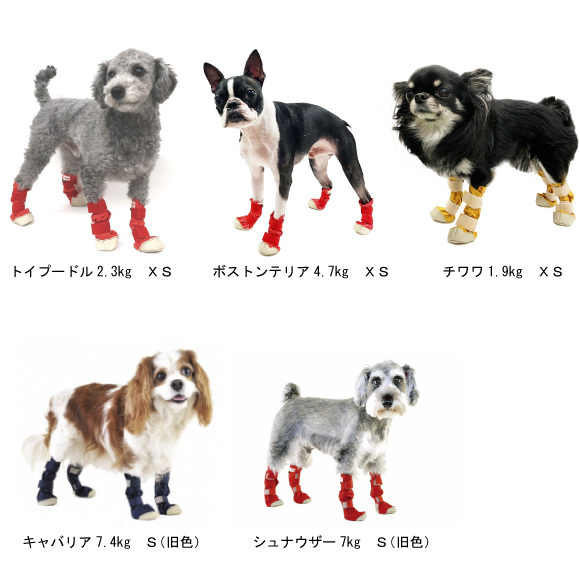 犬 靴 履かせやすい ＤＯＧブーツ ＸＳサイズ 足裏丈4.5cm 脱げない