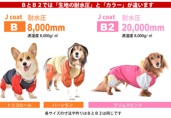 犬 レインコート 雨具 中型犬 ＪコートＢ ５号・６号 グッドデザイン賞