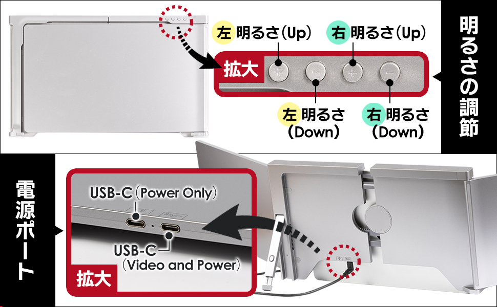 モバイルモニター 超軽量1.4kg 3画面 マルチ トリプルモニター