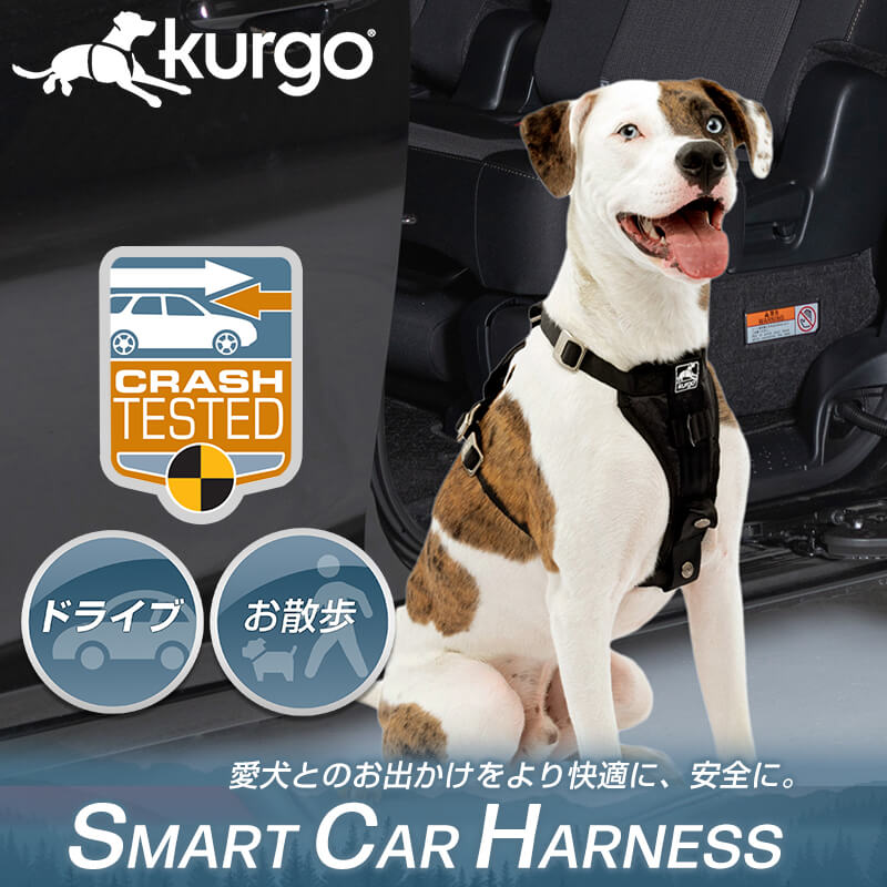 petselect(公式)スマート カー ハーネス M Kurgo ドライブ用ハーネス リード ドライブ 車 シートベルト ドッグハーネス 犬 犬用品 散歩 アウトドア
