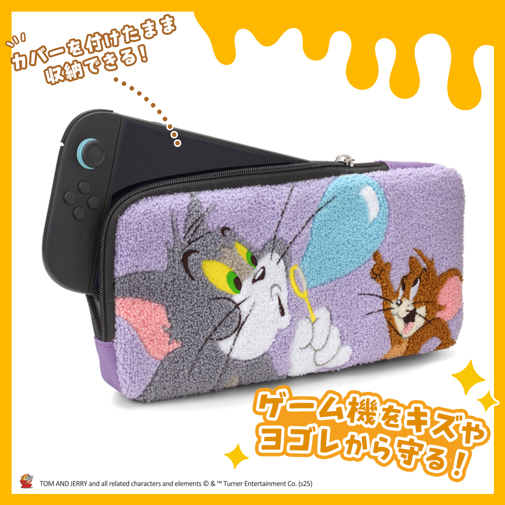 Switch2 対応 ケース ポーチ カバー サガラ刺繍 トムとジェリー 携帯