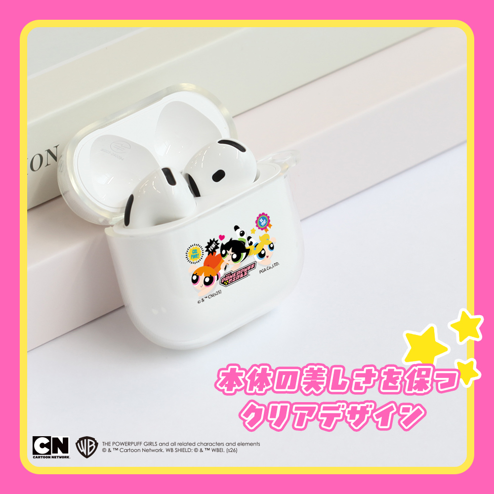 AirPods 4 ソフト ケース パワーパフガールズ TPU クリア 透明 エアー