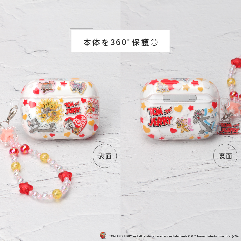 AirPods Pro3 用 ソフトケース トムとジェリー キャラクター 透明