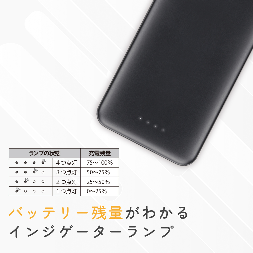 準固体モバイルバッテリー 10000mAh ブラック 準個体 バッテリー 安定