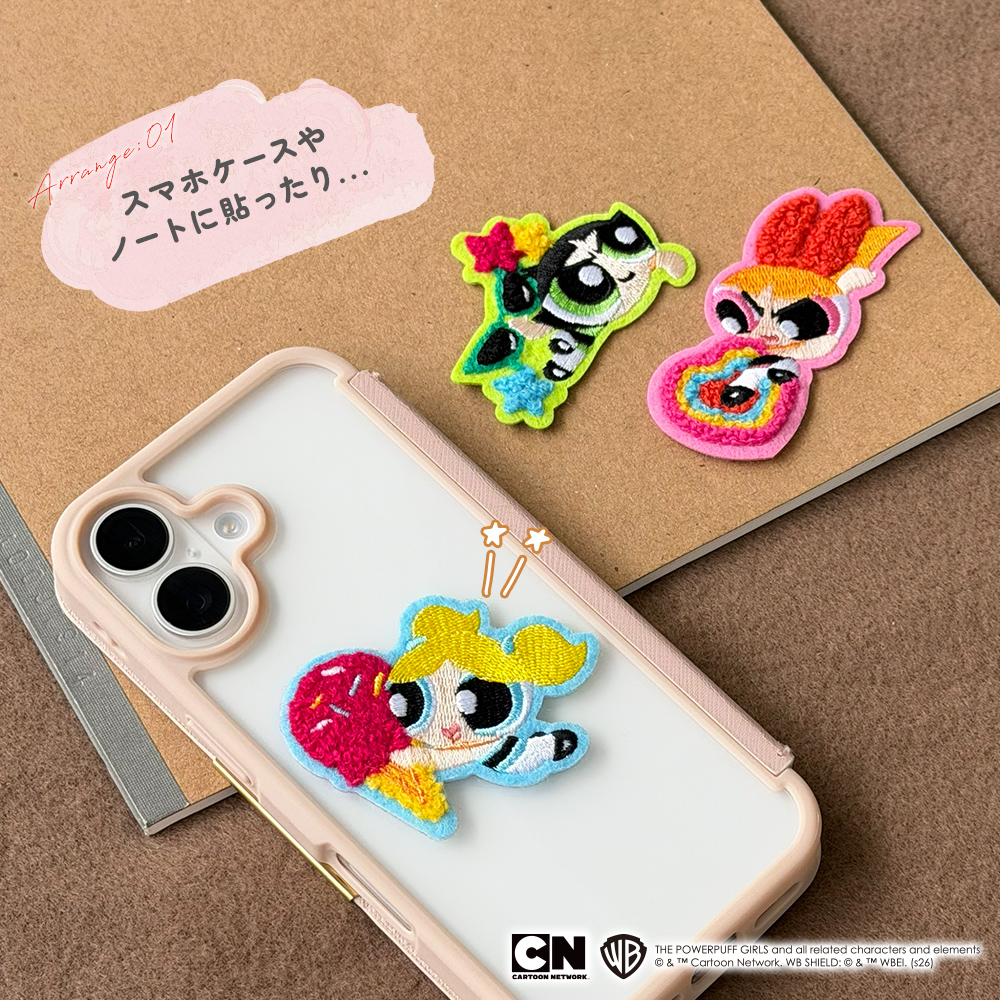 ステッカー サガラ 刺繍 パワーパフガールズ パワパフ キャラクター