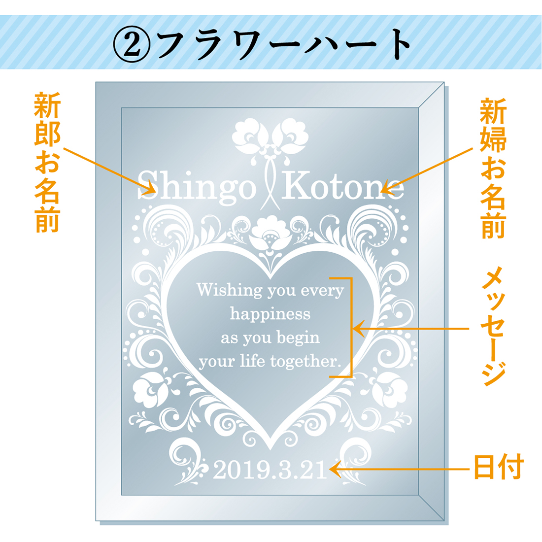 名入れ 写真立て 結婚祝い 結婚記念 クリアガラスフォトフレーム