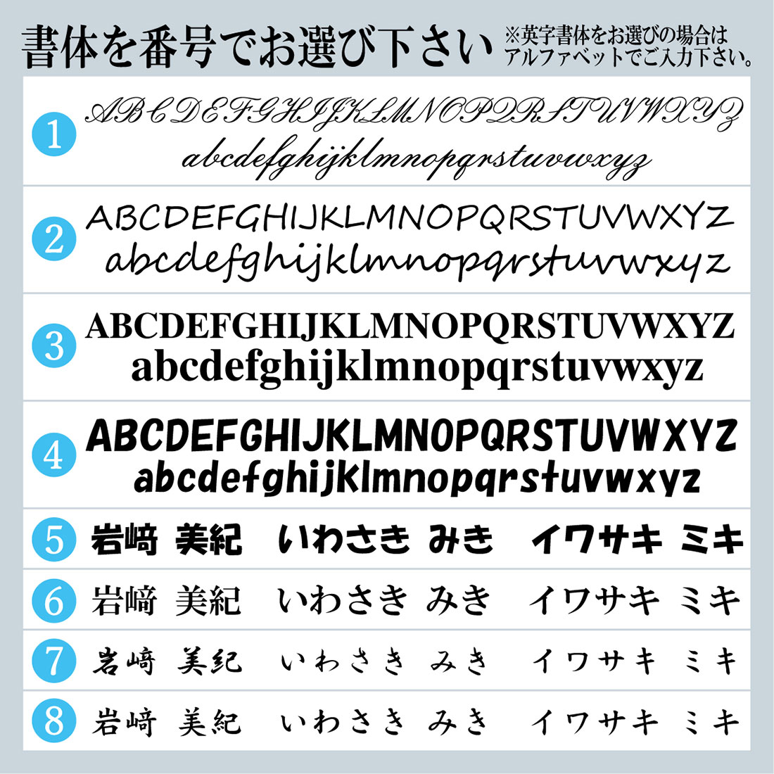 書体を選択