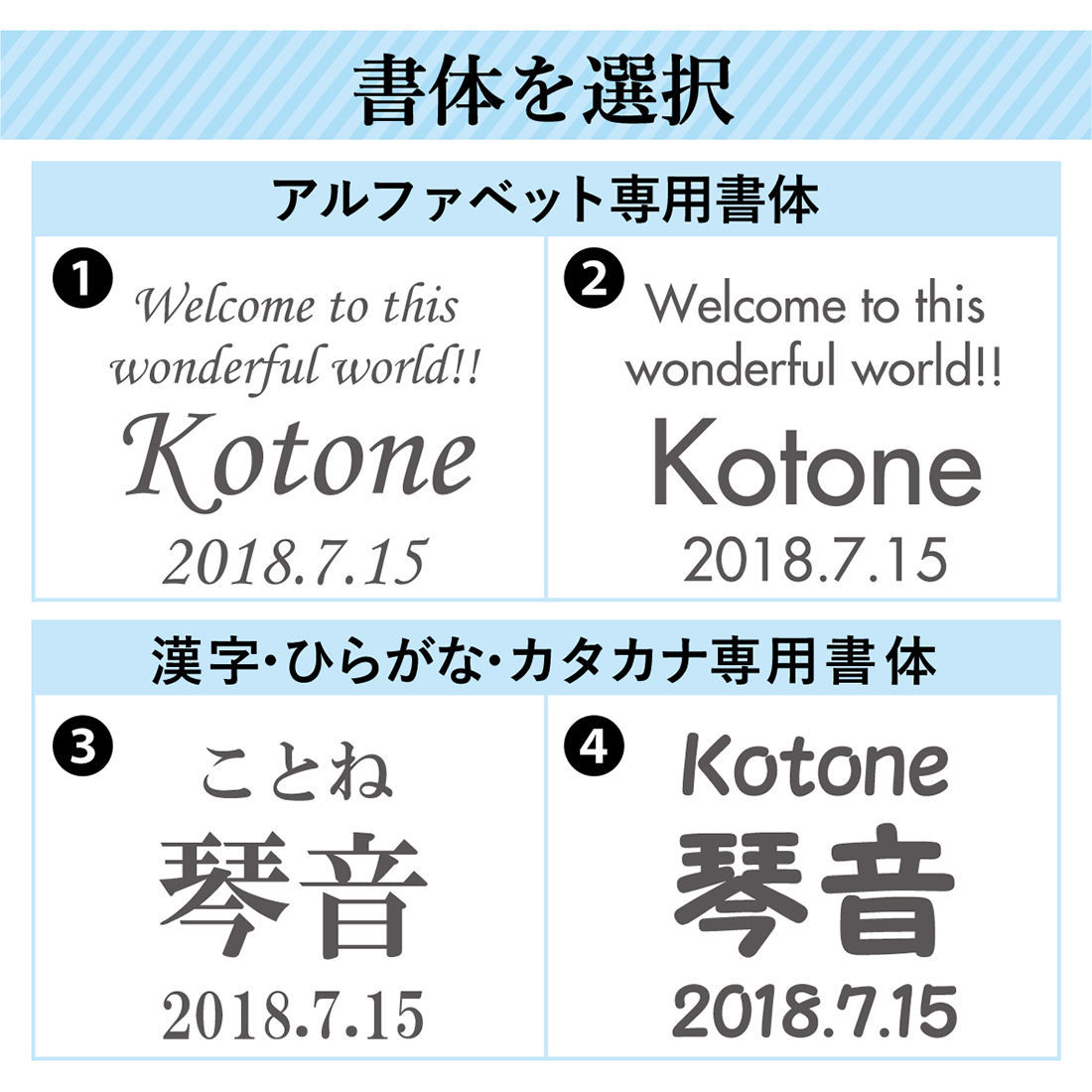 書体を選択