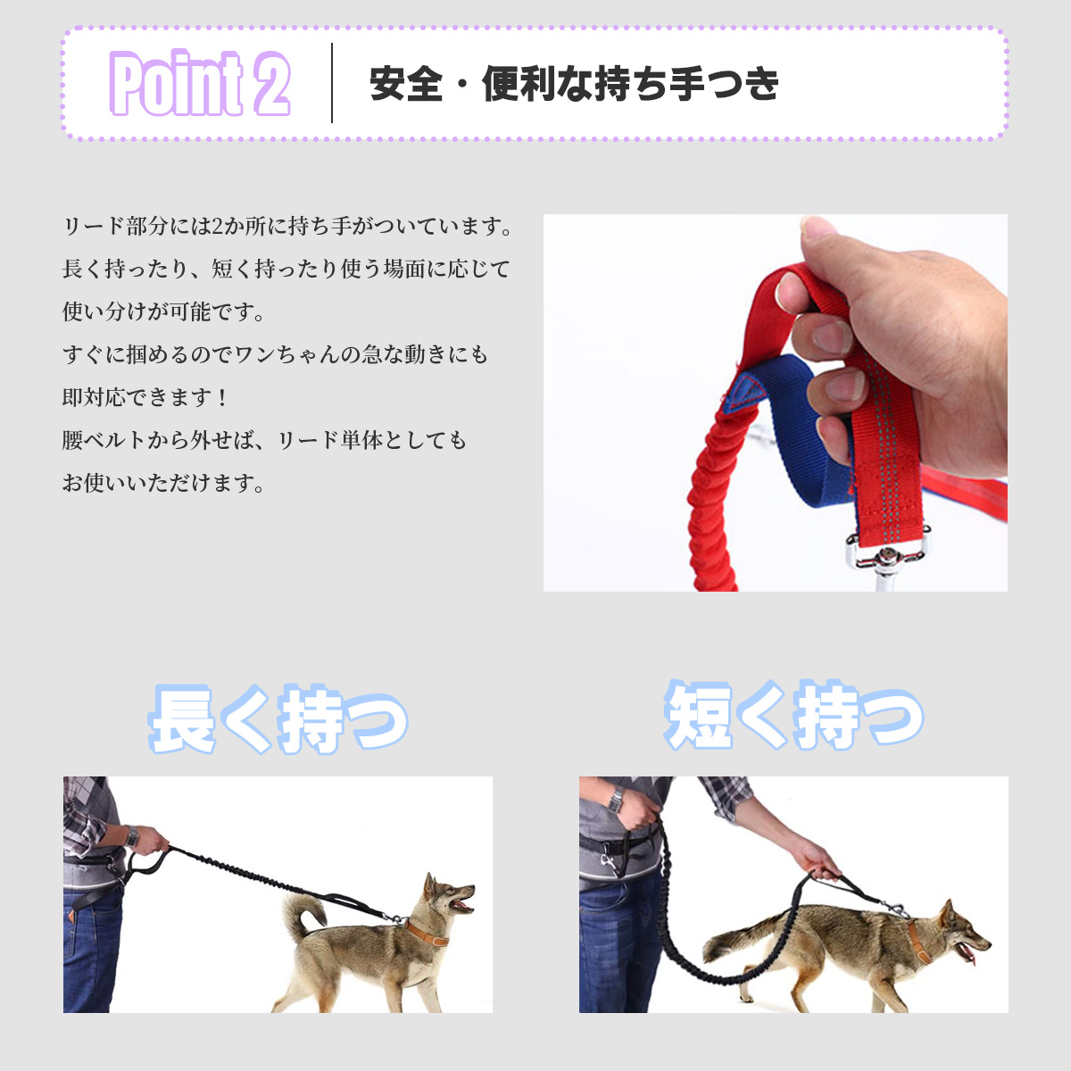 訳ありセール格安）リード 犬 肩掛け 腰ベルト付き 伸縮 2m ハンズフリー ランニング おしゃれ ハーネス 体に巻く フック ジョギング  首輪、ハーネス、リード